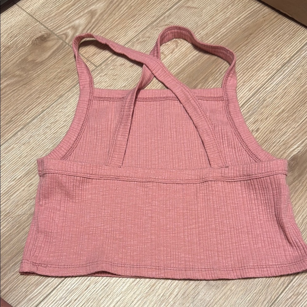 American Eagle Pink Ribbed Women's Tank Top - Picture 3 of 3